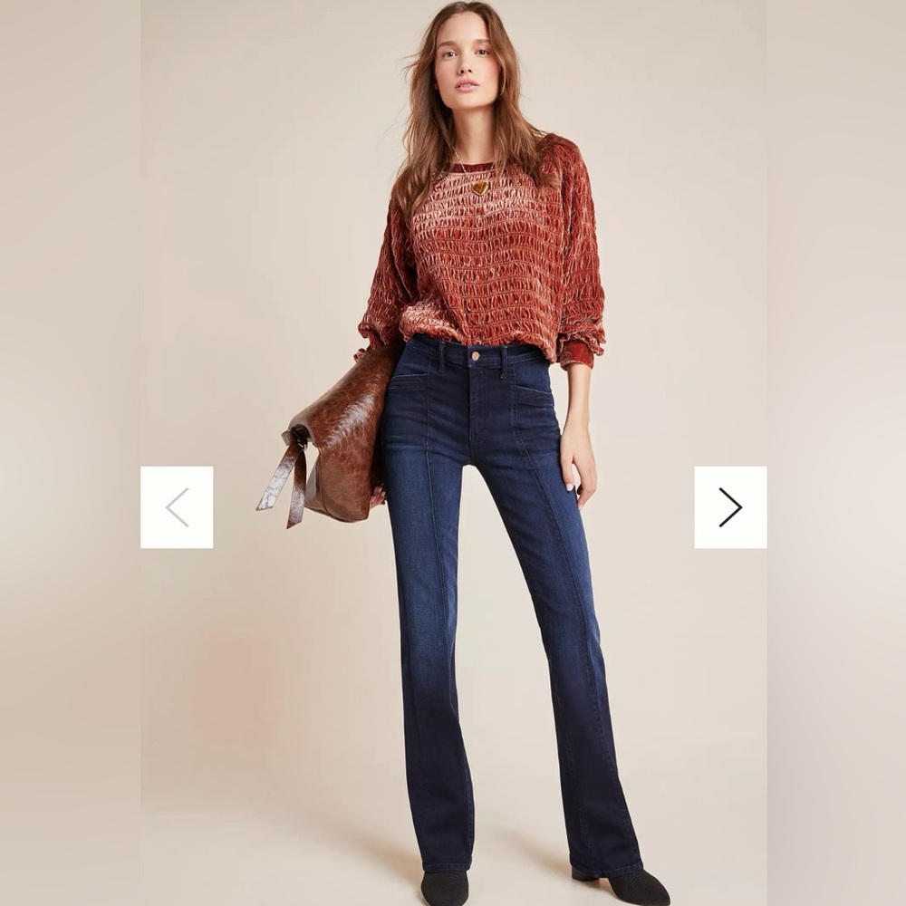 MOTHER The Slant Drama High-Rise Seamed Flare Jeans